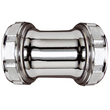All-Source 1-1/4 In. Chrome-Plated Brass Straight Coupling 495484